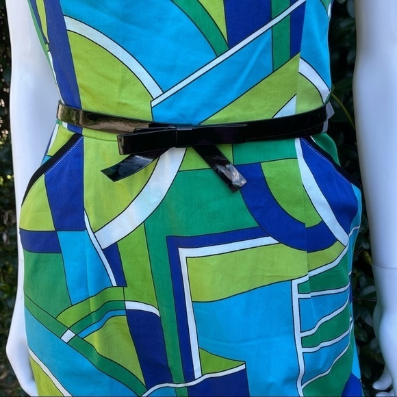 💋MAGGY London 70’s Psychedelic Funky Vintage Look Strapless Dress Size 10 - Picture 10 of 12